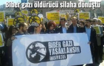 Biber gazına karşı eylem yaptılar
