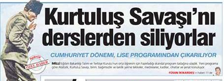 Kurtuluş Savaşı’nı derslerden siliyorlar
