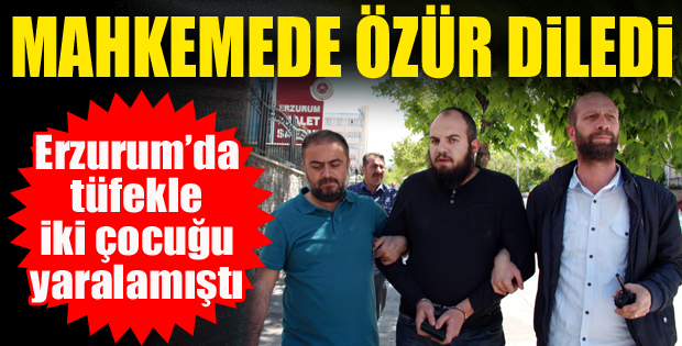 2 çocuğu havalı tüfekle vuran şahıs Mahkemede özür diledi