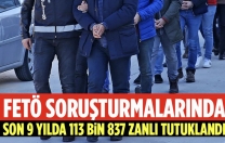 FETÖ’nün 15 Temmuz’daki darbe girişiminden bu yana 113 bin 837 zanlı tutuklandı